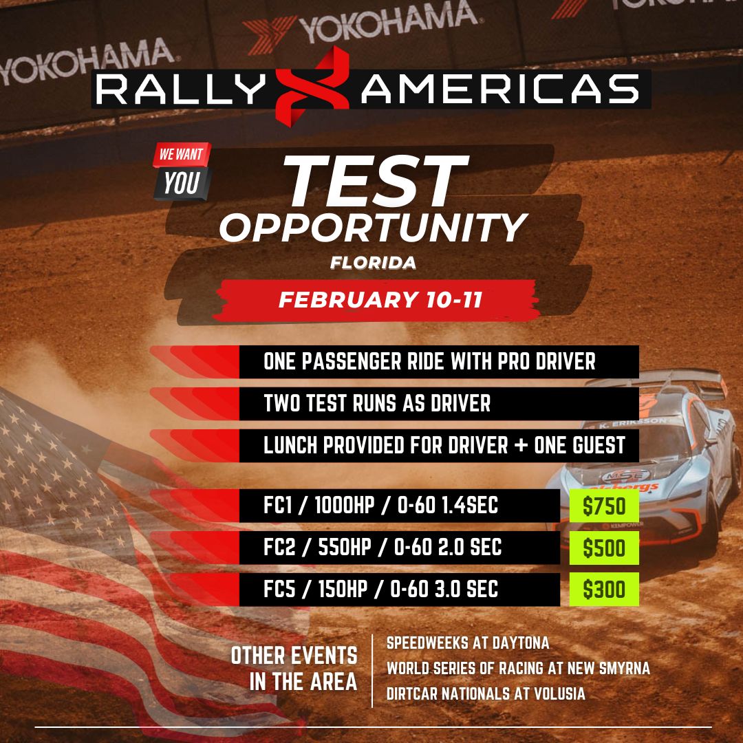 Don’t forget: #RallyX Americas open test coming to Orlando February 10-11